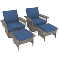 Buenhomino 4Piece Outdoor Conversation Sets, 2pcs Wicker Swivel