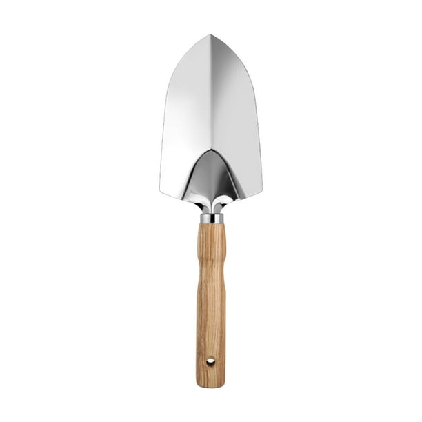 Herramientas de jardinería de acero inoxidable con mango de madera | Rastrillo-pala resistente a la oxidación para desherbar, cavar y cultivar hortalizas y flores | Herramienta duradera para