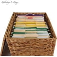 thumbnail image 3 of Seagrass Rolling File Cabinet - Home Filing Cabinet - Hanging File Organizer - Home and Office Wicker File Cabinet - Water Hyacinth Storage Basket for File Storage (Natural), 3 of 16