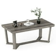 thumbnail image 1 of Gymax Table Basse en Bois de Caoutchouc Massif, Table Centrale avec Base en Forme de Croix, Table d'Appoint, 1 of 10