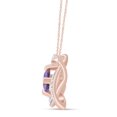 thumbnail image 2 of AFFY Round Cut Simulated Alexandrite & White CZ Inter Woven Pendant Necklace in 14k Rose Gold Over Sterling Silver, 2 of 6