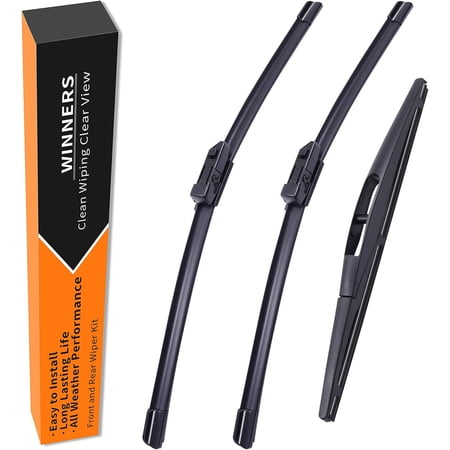 Complete Front & Rear Windshield Wiper Blade Kit for 2023 2024 2025 2026 Honda CRV CR-V | Premium 3-Piece OEM Replacement Set