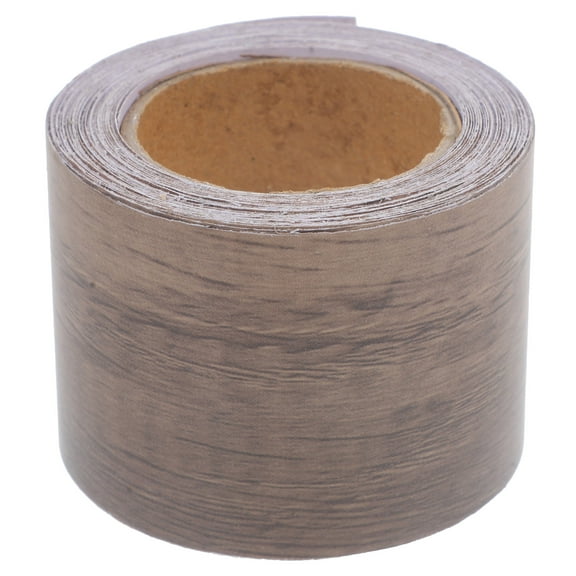 Pretyzoom Self Adhesive Wood Grain Tape for Furniture Banding and Cabinet Edge Trimming Brown