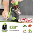 thumbnail image 5 of Rotary Cheese Grater with Handle, 3 Interchangeable Blades, Easy to Clean Vegetable Slicer for Cheese Potato Nuts Chocolate (Green), 5 of 6