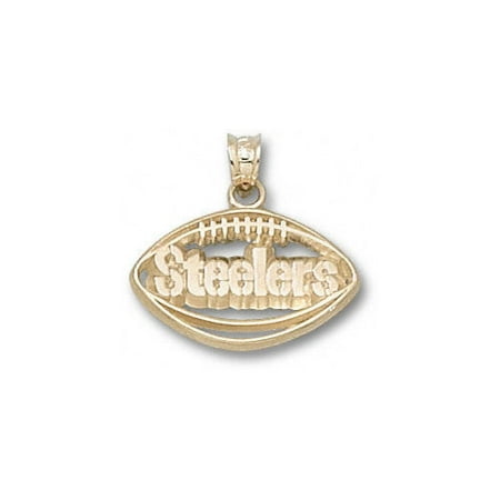 NFL - Pittsburgh Steelers 10K Gold ''STEELERS'' Pierced Football Pendant