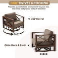 thumbnail image 3 of MBY Outdoor Aluminum Patio Furniture Set, 5-Seats Patio Conversation Sofa Set with 2 Swivel Rocking Chairs and 2 Coffee Tables, All Weather for Pool, Balcony, Garden-Brown, 3 of 9