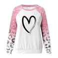 thumbnail image 4 of Hpapadks Womens Sweatshirt Ladies Valentine's Day Love Print Gradient Long Sleeve Thin Hoodless Hoody Womens Crewneck Sweatshirt, 4 of 4