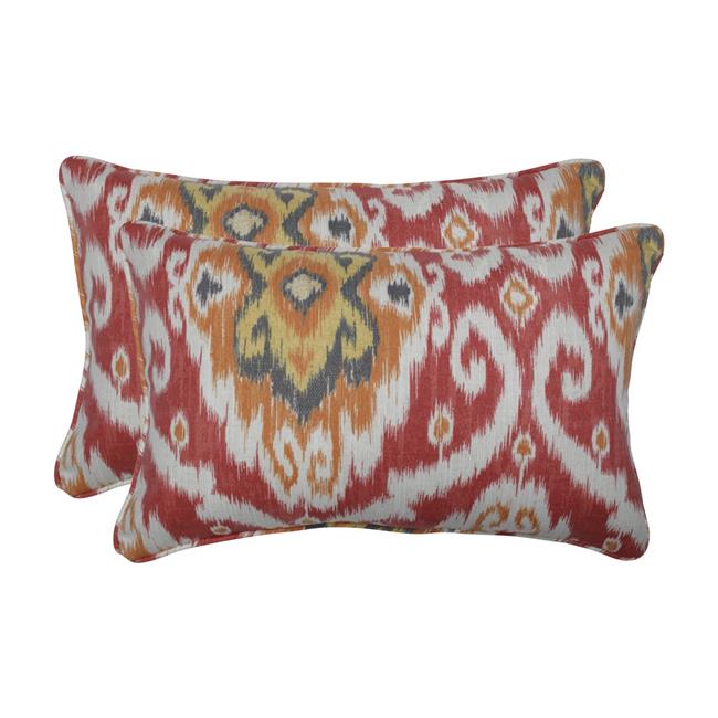 Set of 2 Pillow Perfect Outdoor//Indoor Rave Coral Rectangular Throw Pillow