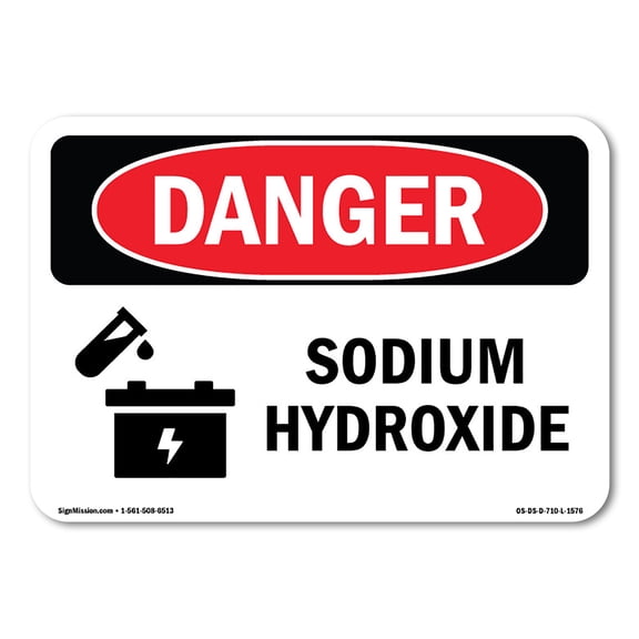 OSHA Danger Sign - Sodium Hydroxide | Aluminum Sign | Protect Your Business, Construction Site, Warehouse & Shop Area | Made in The USA