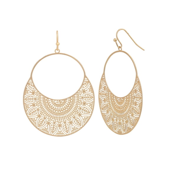 Time and Tru Adult Women's Gold Tone Filigree Metal Drop Earring