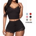 thumbnail image 2 of Conjuntos de pijama de encaje para mujer, ropa de dormir suave y cómoda con cuello en V, conjunto de camisón Sexy para mujer, ropa de noche sin mangas, camisón de satén de 2 uds xuanjing unisex, 2 of 2
