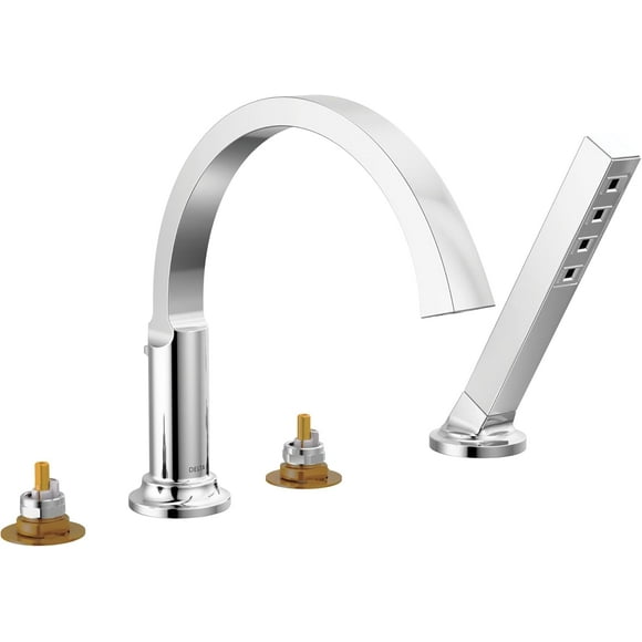 Delta Faucet Tetra Chrome Roman Tub Faucet, Chrome Tub Faucet, Roman Bathtub Faucet, Delta Roman Tub Faucet Chrome, Tub Filler, Lumicoat Chrome T4788-PR-LHP (Valve and Handles Not Included)