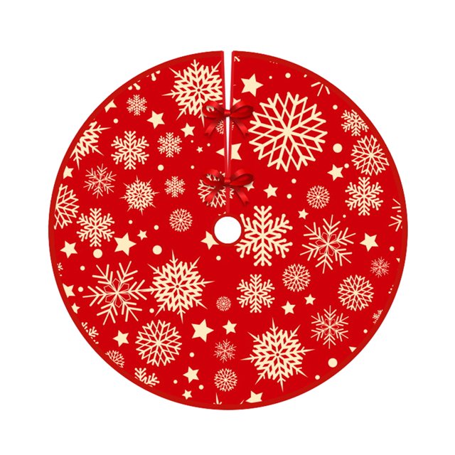 Txlixc Falda de árbol de Navidad de 35 pulgadas, alce de dibujos animados / almohadilla de Navidad de impresión de copo de nieve Txlixc moda
