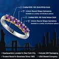 thumbnail image 2 of Gem Stone King 10K Two Tone Gold Purple Amethyst Wedding-Bands Ring for Women | 0.80 Cttw | Round 3.5MM | Gemstone February Birthstone | Size 8, 2 of 6