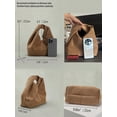 thumbnail image 5 of Wynndora Retro Suede Twisted Handle Mini Handbag, Soft Textured Casual Tote Purse, Khaki, 5 of 7