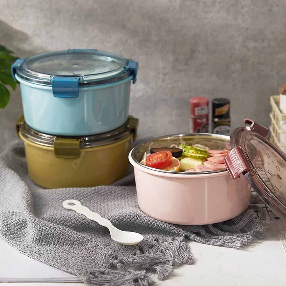 Round Stainless Steel Lunch Box Leak-Proof Food Container Kitchen Accessor Round Stainless Steel Lunch Box Leak-Proof Food Container Kitchen Accessor