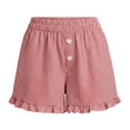 thumbnail image 6 of CHGBMOK Womens Linen Striped Shorts Ruffle Casual Athletic Shorts Comfy Short Pants with Pockets Summer Beach Vacation Outfits, 6 of 6