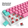thumbnail image 2 of TEMOGU-60 Percent Gaming Keyboard Mechanical with Linear Red Switch, 60% Wired Ultra-Compact Mini Keyboard LED with PBT Keycaps for Ps4/Ps5/Xbox（61 Miami）, 2 of 4