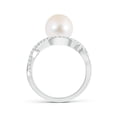thumbnail image 2 of Angara Freshwater Cultured Pearl Infinity Ring with Diamonds in 14K White Gold for Women | June Birthstone Jewelry for Her, 2 of 5