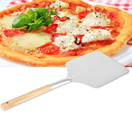 Lv. life 1Pc Kitchen Aluminum Alloy Pizza Peel Bakers Oven Restaurant Paddle With Wooden Handle New, Wooden Handle Pizza Peel, Pizza (Best Phone System For Pizza Restaurant)