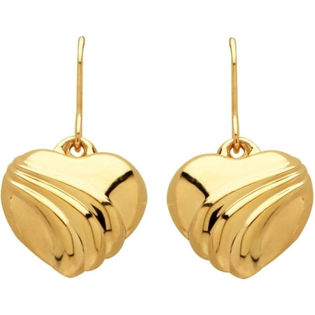Simply Gold Heart Drop Earrings in 10kt Gold