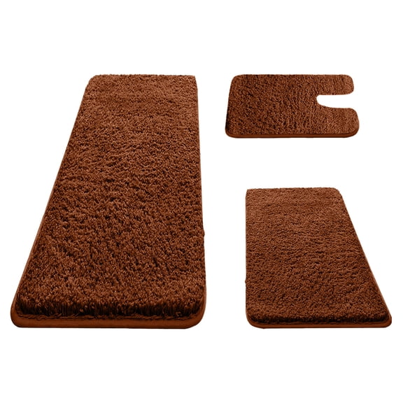 47in 3-Piece Memory Foam Bathroom Rug Set Soft Non-Slip Absorbent Bath Mat for Bathroom Laundry Room