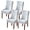 White, variant on Armless Wingback Stretch Chair Slipcover,Sloping Armchair Covers Removable Washable Anti-Dust Spandex Jacquard Side Chair Slipcover for Dining Living Room Banquet Hotel-4-brown