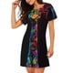 thumbnail image 2 of Fotbe Neon Psychedelic Giraffe Bata de Dormir para Mujer con Estampado, Camisón de Algodón de Manga Corta, Ropa de Dormir Casual, 2 of 6