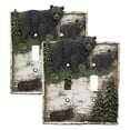 thumbnail image 2 of Ebros Set of 2 Pine Trees Bear Electrical Wall Cover Plate Double Toggle Switch, 2 of 6