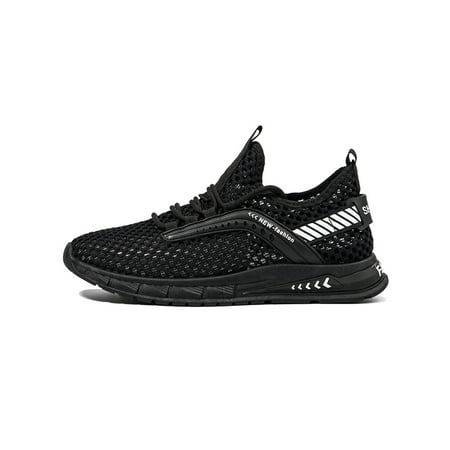 

Lumento Men Athletic Shoes Workout Sneakers Lightweight Running Shoe Anti Slip Casual Sneaker Sport Cutout Mesh Black 9