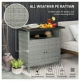 thumbnail image 5 of Wicker Outdoor Storage Cabinet, Patio Deck Storage with Doors & Shelf, Pool Towel Organizer, Weather Resistant, Gray, 5 of 9