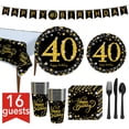 thumbnail image 2 of Oro negro, oro rosa, 30 años, 40 años, 50 años, 60 años, 70 años, 80 años, decoración de fiesta de cumpleaños, 2 of 6