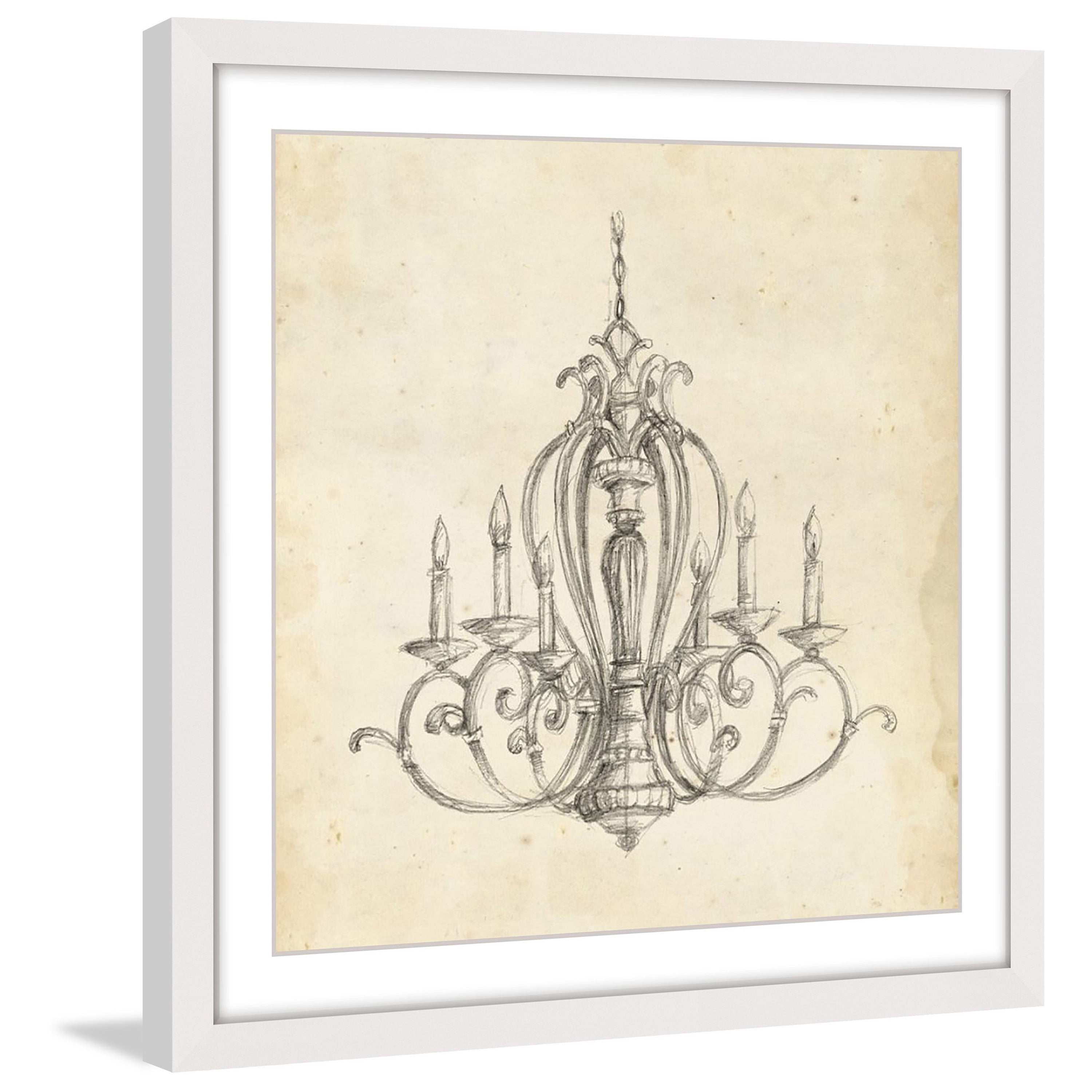 Marmont Hill "Classical Chandelier I" Framed Painting Print
