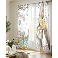 thumbnail image 5 of Easter Bunny Sheer Curtains 84 Inch Length 2 Panels Set for Living Room/Bedroom, Spring Easter Eggs Floral Leaves Watercolor Kitchen Curtains Grommet Semi-Sheer Curtains Window Treatments 42"x84"x2, 5 of 7
