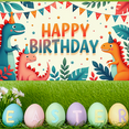 thumbnail image 6 of Yatrandify Dinosaur Theme Birthday Banner Colorful Design Happy Birthday Banner Kids Party Decoration for Birthday Celebration Indoor Use Photo Shoot, 6 of 7