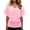 Pink, variant on MIXUE Boho Tops For Women Summer Solid Color V Neck Short Sleeve Casual Pullover Shirts For Women Tee Shirts Sportswear,Blue,L