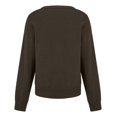 thumbnail image 4 of Tweang V Neck Sweaters for Women Long Sleeve Ribbed Tops for Women Knit Sweater for Women Christmas Sweatshirts for Women Plain Hoodie Tunic Hoodies for Women Fleece Pullover Women Bronze Xl, 4 of 9