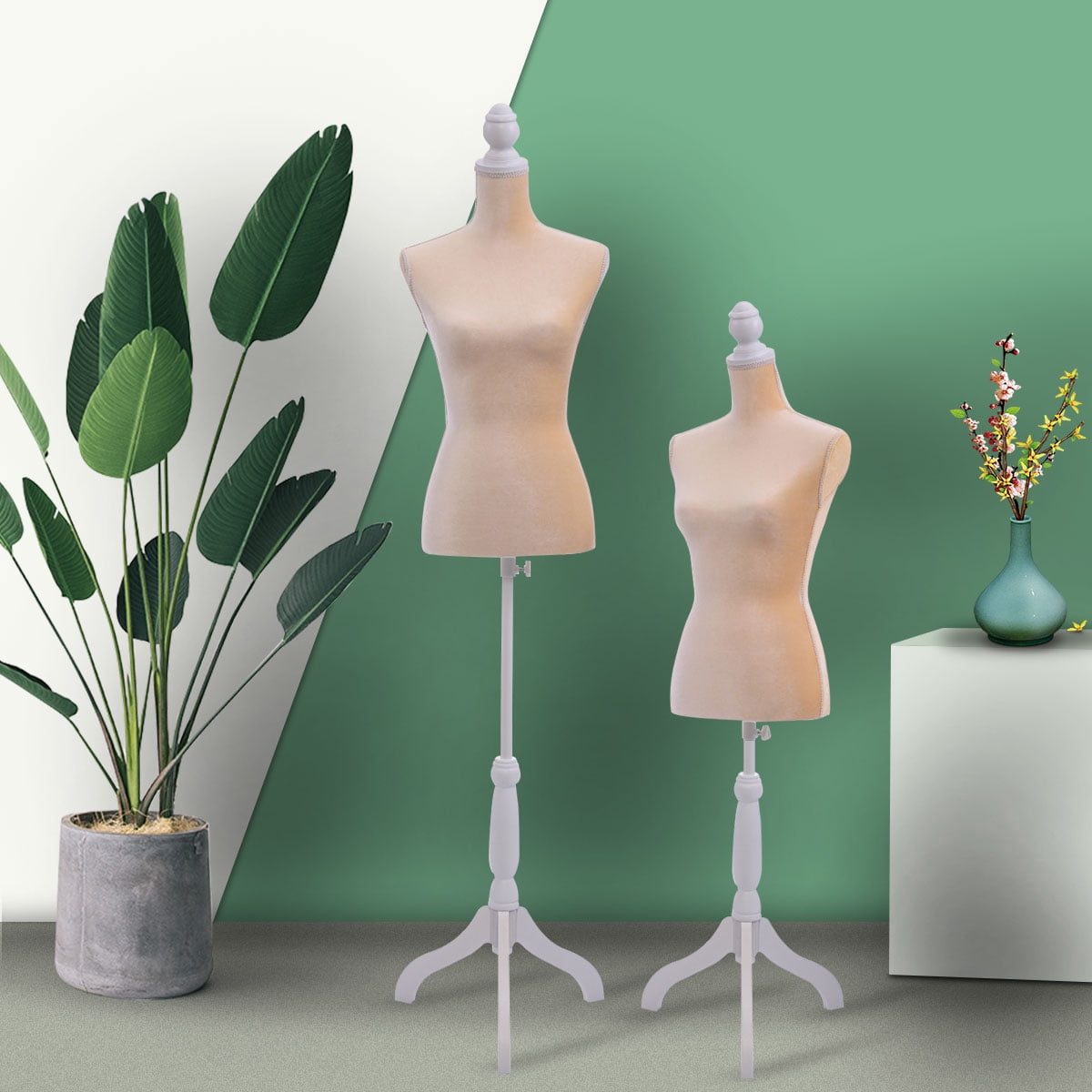 Sandinrayli Female Canvas Mannequin Torso Dress Form Clothing Display w