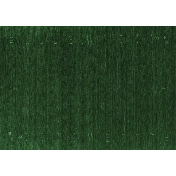 Ahgly Company Indoor Rectangle Abstract Emerald Green Contemporary Area Rugs, 4' x 6'