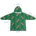 thumbnail image 7 of Green Striped Footballs Pattern Blanket Hoodies for Kids 6-13YR Oversize Wearable Blanket Hoodies for Boys Girls Teens, 7 of 7