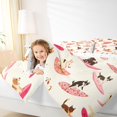 thumbnail image 4 of Homewish Cartoon Dog 7-Piece Twin Bedding,Summer Beach Surf Bedding Comforter Set,Cream,Reversible, 4 of 8