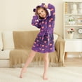 thumbnail image 3 of FORMRS Niños Bathrobe Unisex Hooded Robe Soft Plush Pajamas Sleepwear, Size 7-9T, Love in The Clouds, 3 of 7