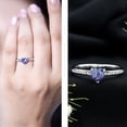 thumbnail image 3 of Rosec Jewels Natural Tanzanite Heart Shaped Engagement Ring - Tanzanite Diamond Ring - AAA Quality - with Jewelry Box, 925 Sterling Silver, US 4.00, 3 of 8