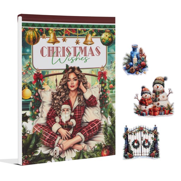 Dwpetzo Libro de Pegatinas Deseos Navideños 20 Hojas 212 Piezas