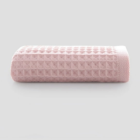 Bath Towels-100% Cotton Waffle Towel-Absorbent,Durable,Quick-Dry Towels for Bathroom(Pink)