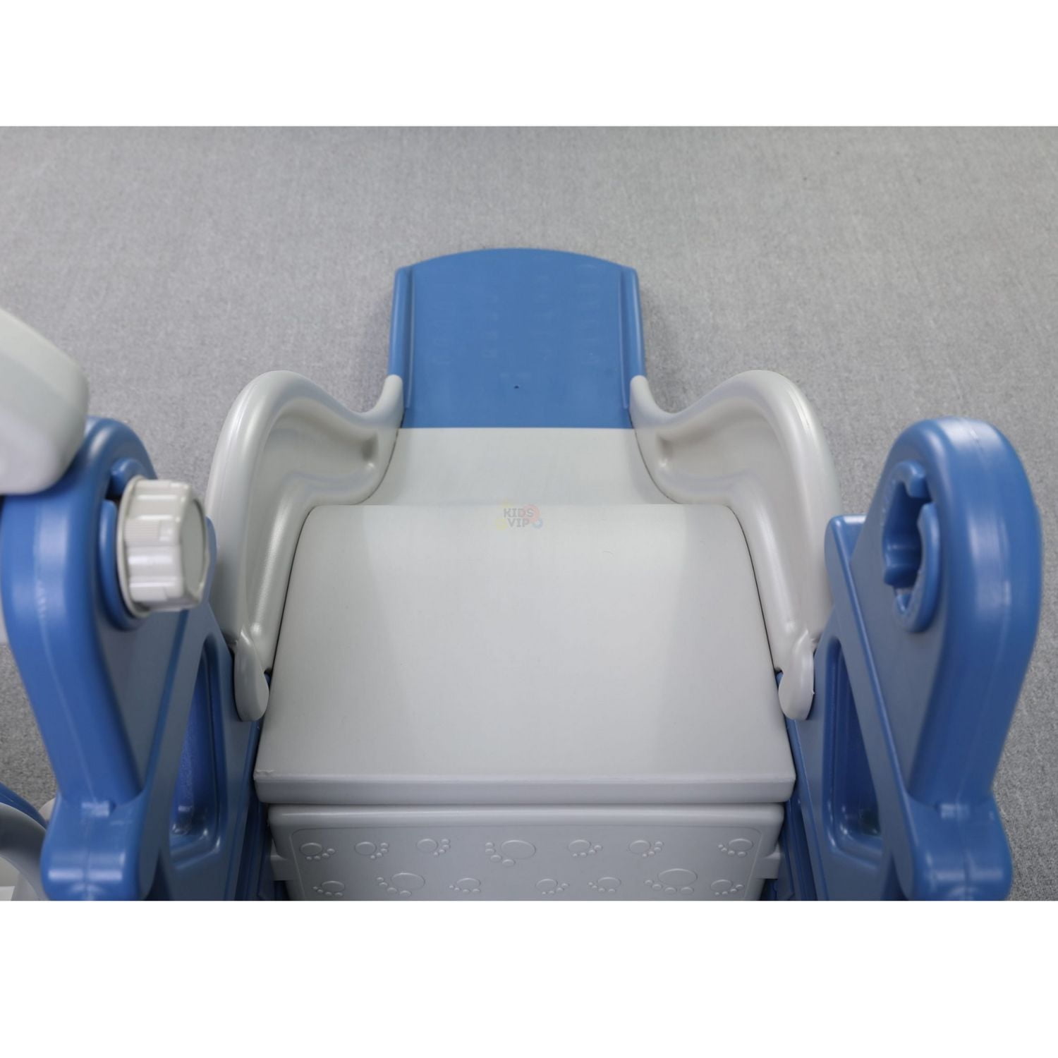 KidsVIP Luxury 5 in 1 Castle Edition Playset Toddlers and Baby Slide with Full Step, Swing, Basket Ball Net- Blue