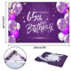 thumbnail image 2 of Hamigar Fondo De Pancarta De Feliz Cumpleaños Número 65 De 6 X 4 Pies - Decoraciones De Cumpleaños De 65 Años Suministros Para Fiestas Para Mujeres - Púrpura, 2 of 5