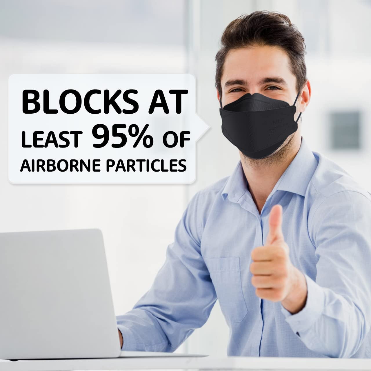KN95 Face Masks 50 Pack, Breathable Comfortable and Disposable KN95 Mask, Black