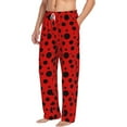 thumbnail image 2 of Uemuo Ladybug Pattern Pattern Men's Wide Leg Palazzo Lounge Pants with Pockets Light Weight Loose Comfy Casual Pajama Pants-XX-Large, 2 of 9