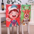 thumbnail image 3 of 1pc Christmas Chair Cover Decorations Cute Cartoon Style Festive Atmosphere New Year Cloth Print, 3 of 9